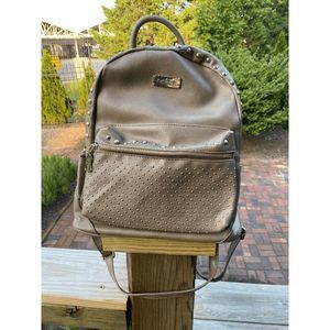 Bebe Los Angeles Beige Goldtone Hardware Backpack